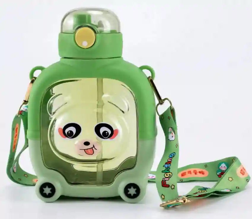 Cute Cartoon Water Bottle with Handle and Straw 1000 ml - Image 5