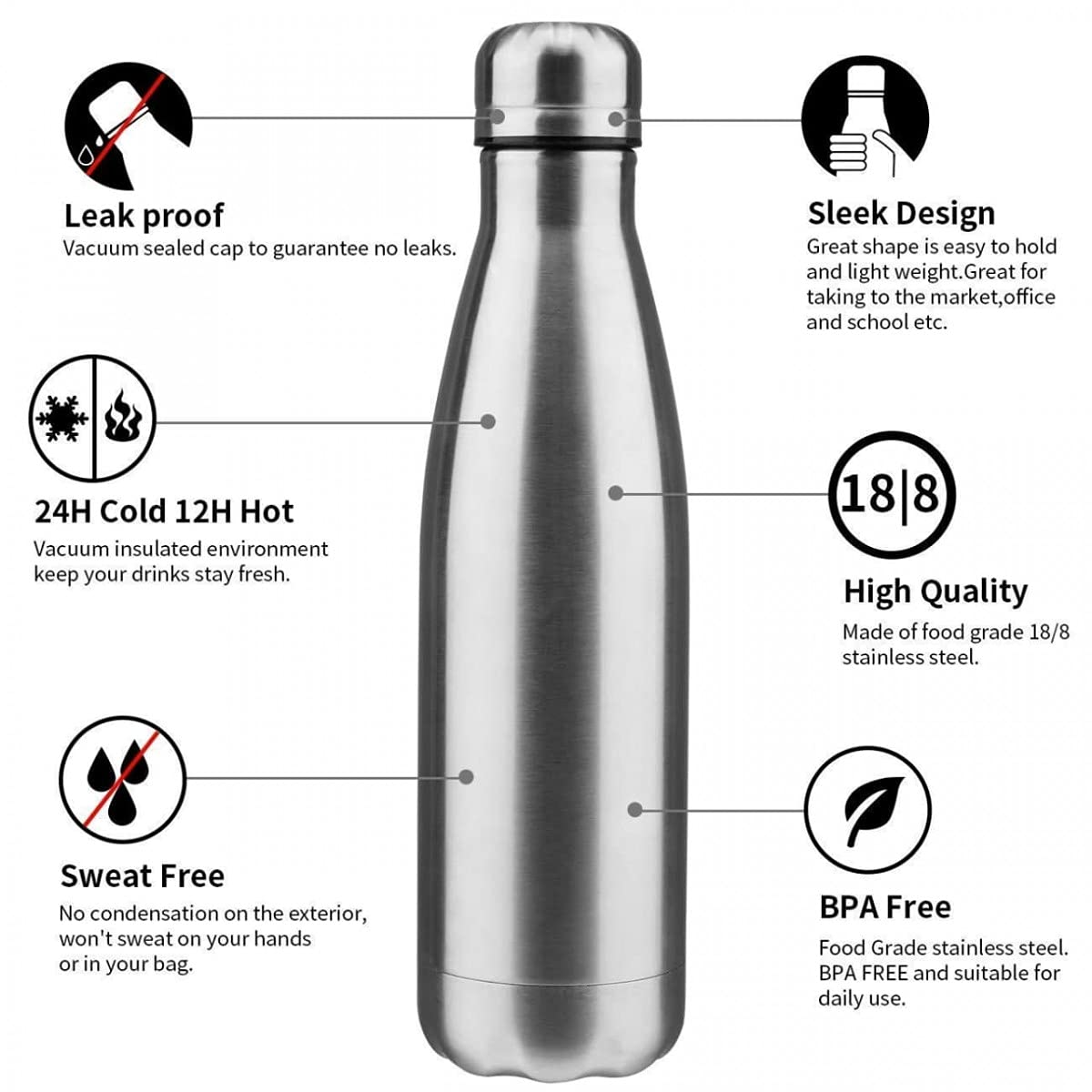 600ML Stainless Steel Vacuum Insulated Bottle - Image 2