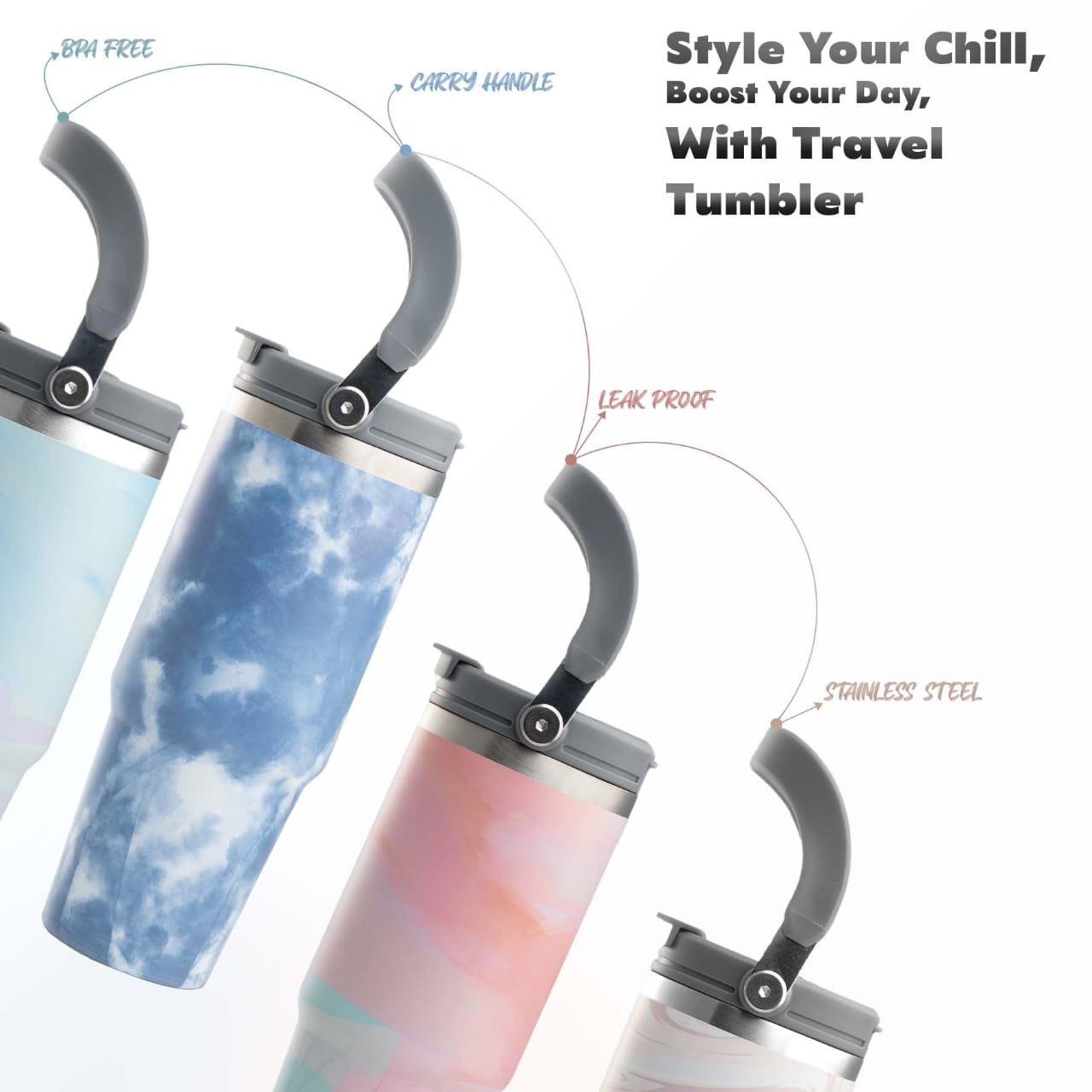 Strawsip Insulated Tumbler with Handle & Straw - Image 3