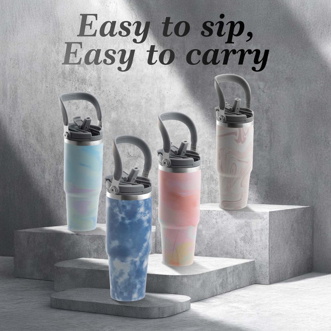 Strawsip Insulated Tumbler with Handle & Straw - Image 2