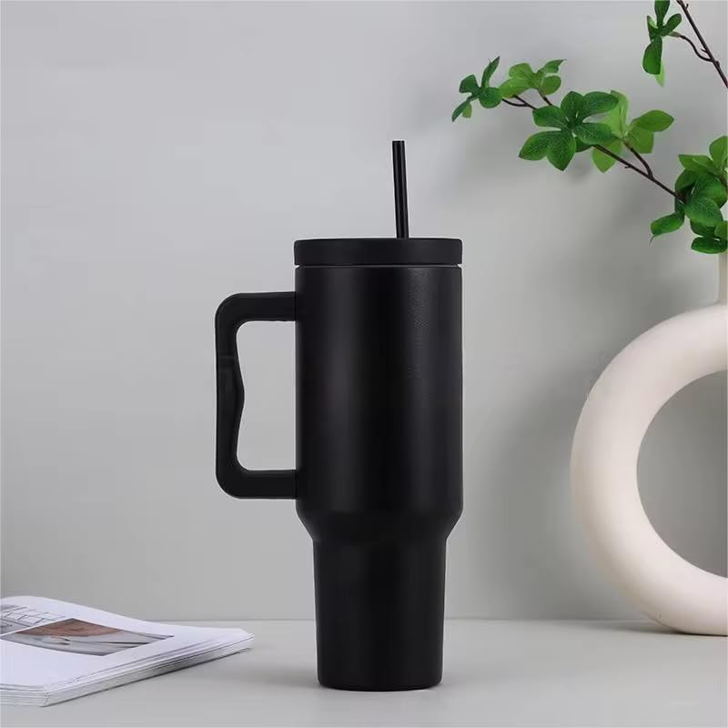 Insulated Tumblers with Handle & Straw 1200 ml - Image 3