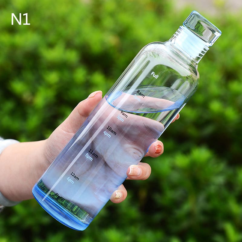 Time Marked Glass Water Bottle with Hourly Tracking 500 ml - Image 2