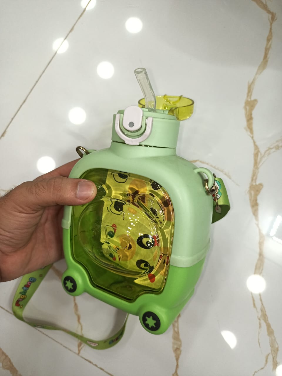 Cute Cartoon Water Bottle with Handle and Straw 1000 ml - Image 10