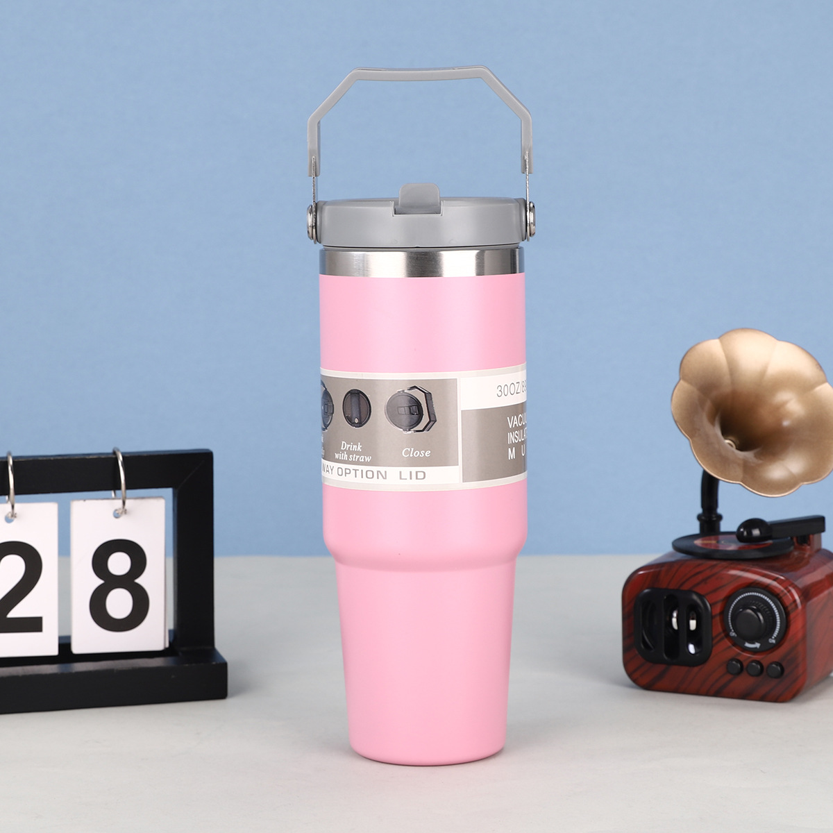 Vacuum Insulated Mug with 3-Way Lid & Handle – 890ML - Image 3