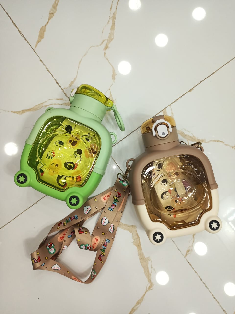 Cute Cartoon Water Bottle with Handle and Straw 1000 ml - Image 7