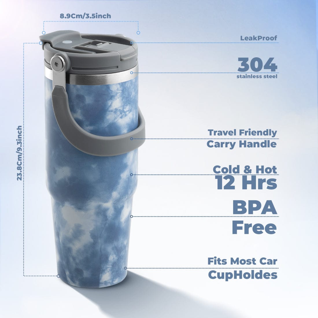 Strawsip Insulated Tumbler with Handle & Straw - Image 4