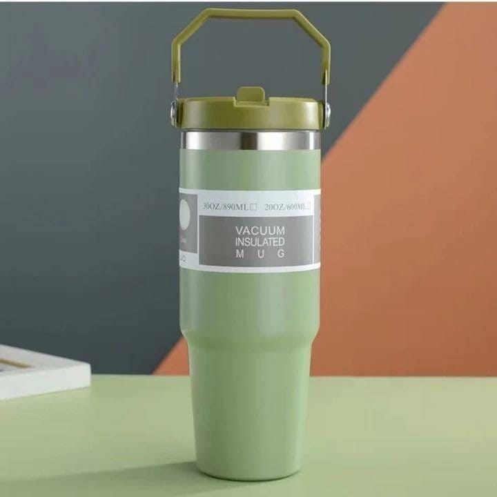 Vacuum Insulated Mug with 3-Way Lid & Handle – 890ML - Image 2