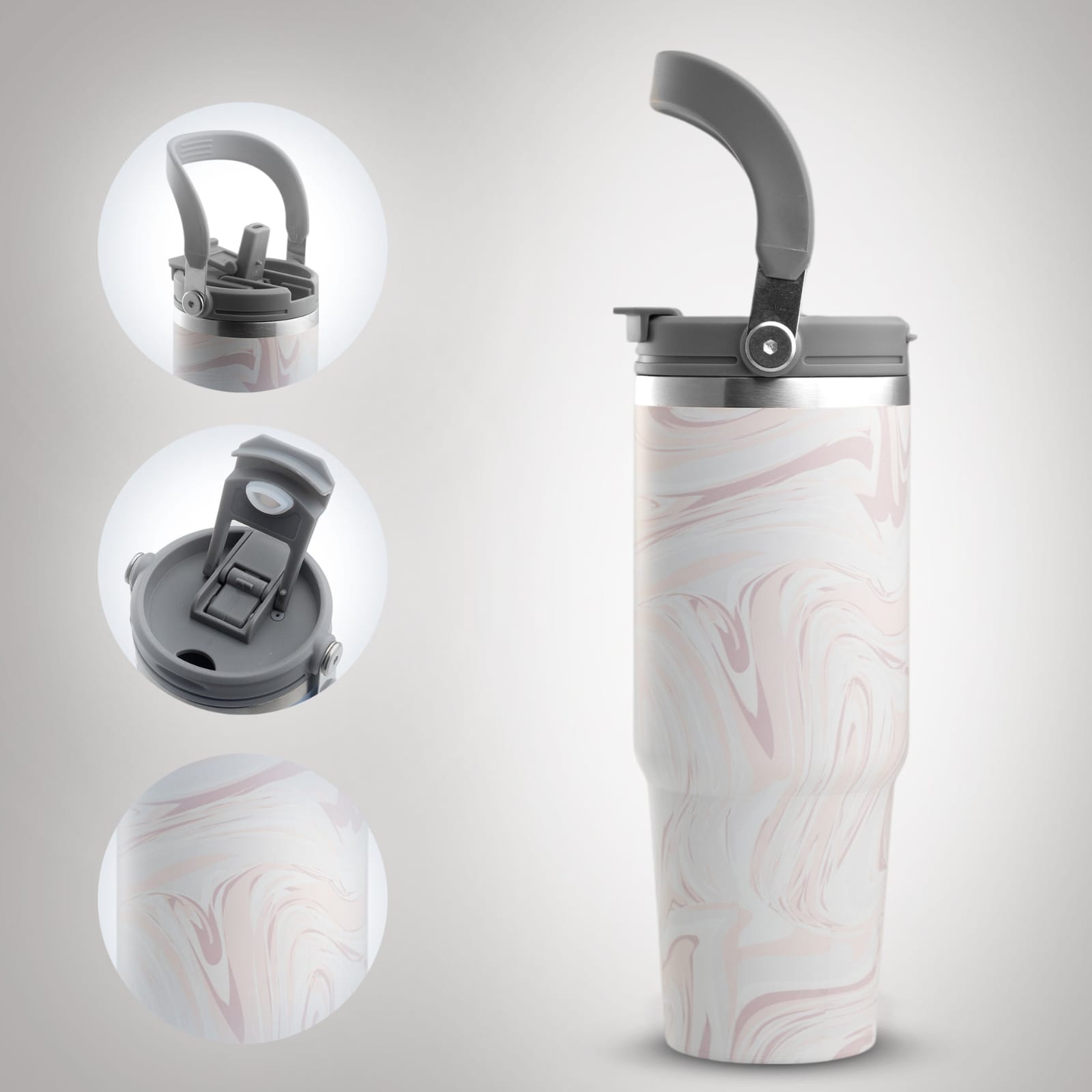 Strawsip Insulated Tumbler with Handle & Straw - Image 8