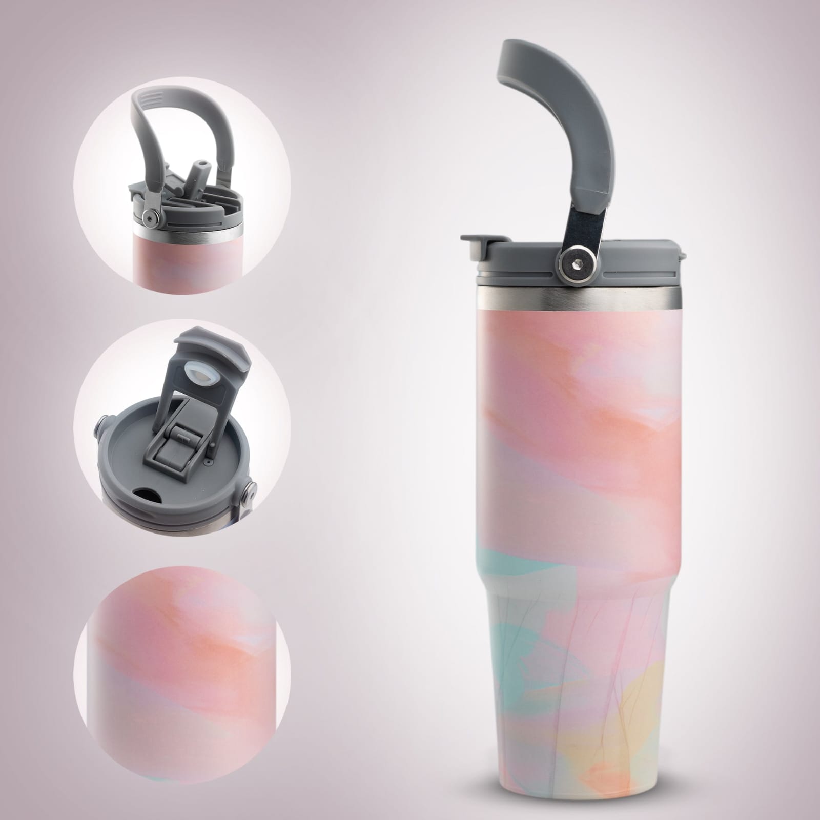Strawsip Insulated Tumbler with Handle & Straw - Image 7
