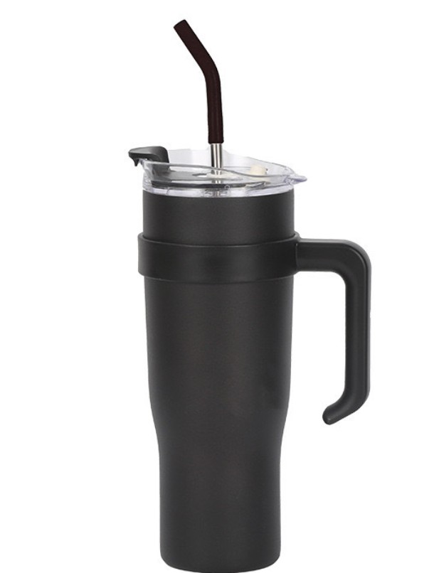 Insulated Tumblers with Handle & Straw 1200 ml - Image 2