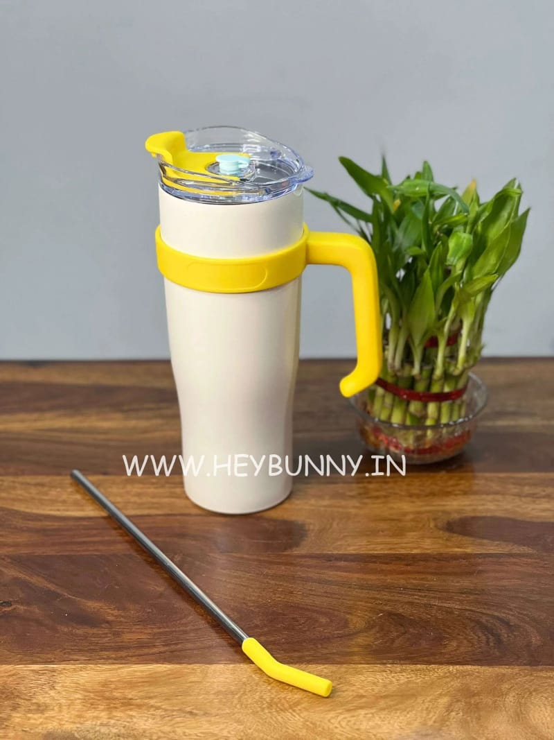 Colorful Insulated Coffee Tumblers with Handle & Straw 1200 ml - Image 7