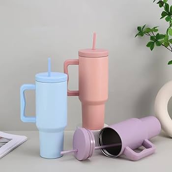 Insulated Tumblers with Handle & Straw 1200 ml - Image 2