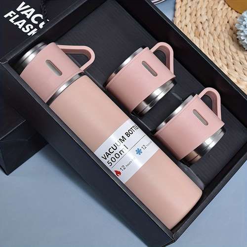 500ml Vacuum Flask Set with Two Cups - Image 2